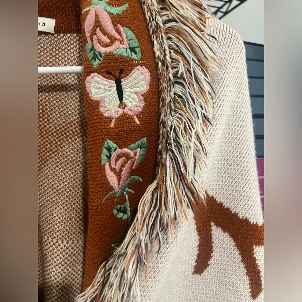 Anthropologie Elliot Fringe Cardigan, MED - Picture 8 of 11